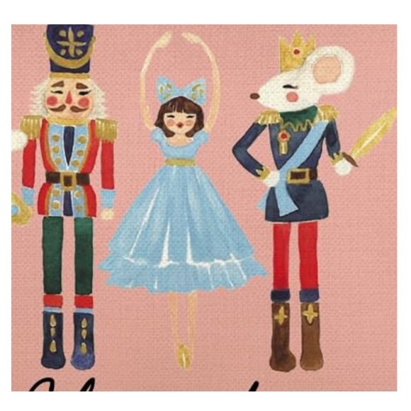 Nutcracker Christmas Pillow Cover Pink Decorative Case Accent Xmas Holiday Decor - Picture 10 of 16